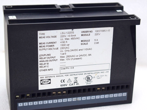 DEIF LSU-122DG UNIDAD DE CARGA COMPARTIDA O/N: 100070953.60 - Imagen 2 de 4