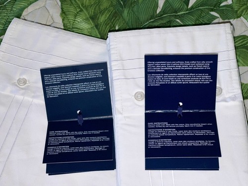 3-Pc Ralph Lauren Organic Cotton Handkerchief Embroidery King Sheet Set White - Picture 10 of 10