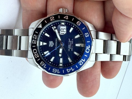 Tag Heuer Aquaracer 300M Automatik Kaliber 7 GMT schwarz blaue Lünette 43mm neuwertig - Bild 20 von 21
