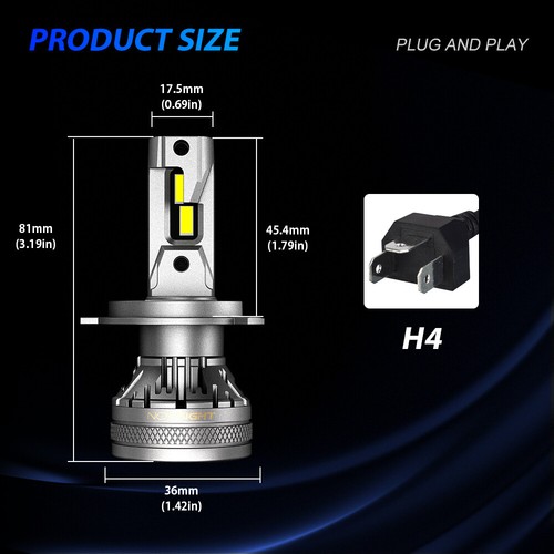Kit de conversión de bombillas de faros LED NOVSIGHT H4 haz alto/bajo 22000LM 6500K lámparas - Imagen 2 de 16