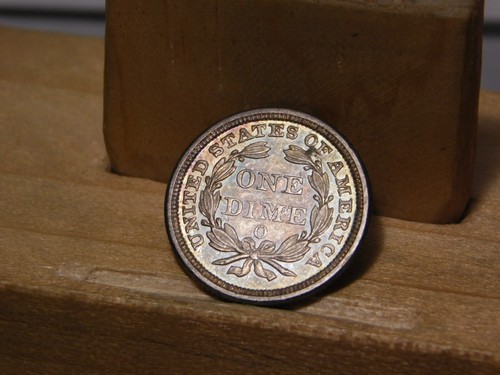 1856-O Seated Liberty dime Re-cut date - Picture 11 of 21