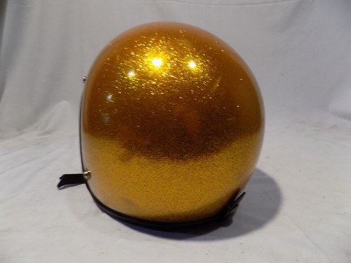 VINTAGE GOLD METAL FLAKE MOTORCYCLE/MINI BIKE HELMET RUPP ARCTIC CAT HONDA CT70 - Bild 2 von 11