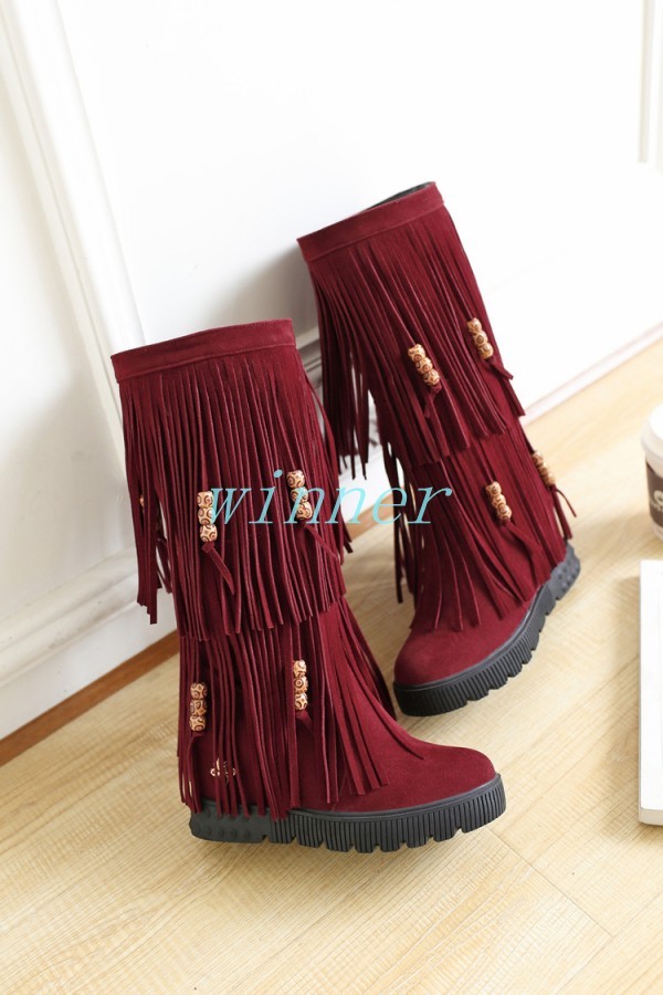 Bohemia para para Bohemia Mujer Mitad de Pantorrilla botas Punta rojoonda Ante De Imitación oculta Borla Tacón Bajo Zapatos b15b58 Bohemia para para Bohemia Mujer Mitad de Pantorrilla botas Punta rojoonda Ante De Imitación oculta Borla Tacón Bajo Zapatos b15b58