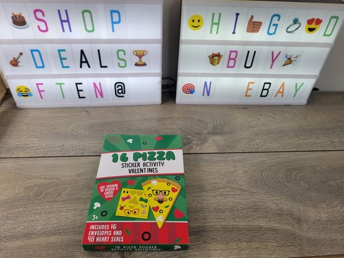Studio2/14 16 Pizza Sticker Activities Valentines w16 Envelopes & 48 Heart Seals