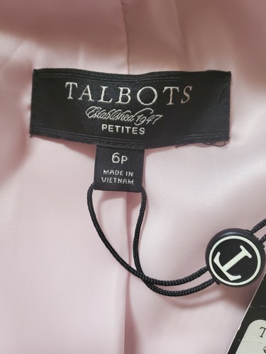 NEW $159 TALBOTS 1 Button Front Jacket Coat light Pink Lined Pockets Textured 6P - Bild 11 von 12