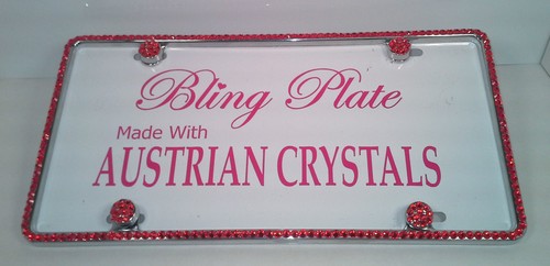 1 Row CLEAR DIAMOND Crystal Bling License Plate Frame Austrian Rhinestones - 第 2/8 張圖片