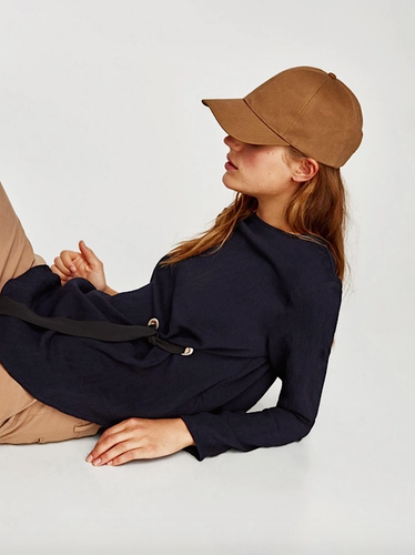 Blusa Top ZARA OJALES Azul Oscuro DETALLE LAZO Camisa Asimétrica XS NUEVA CON ETIQUETAS 0594/173 - Imagen 14 de 20