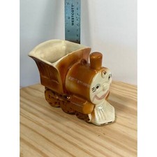 Vintage Ceramic Toy Train Nursery Planter