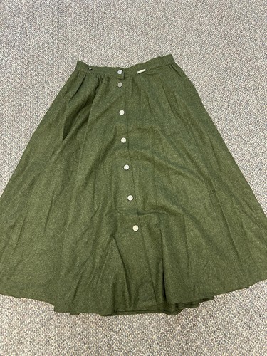 Vintage Giesswein Wool Maxi Skirt Green Size 12 Made In Austria - Picture 2 of 8