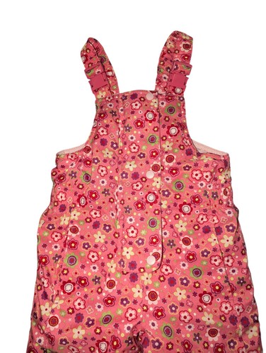 Hanna Andersson Size 100 4T Snow Overall Bibs Pink Girls Floral Ski Winter Snow - Picture 3 of 9