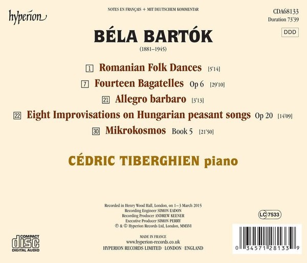 Bela Bartok (1881-1945): Bela Bartok (1881-1945): Mikrokosmos Heft 5 - - (Cd-image