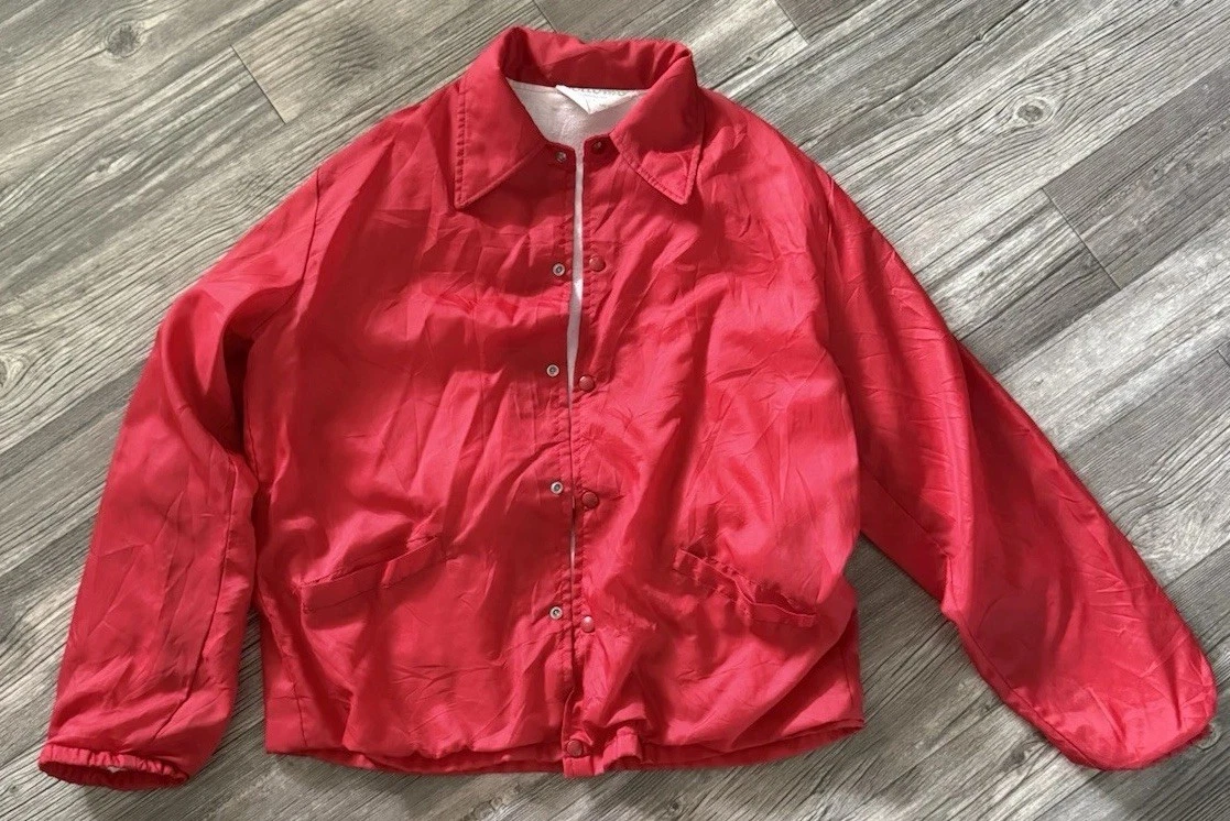 Vintage Men’s Holloway Button Up Windbreaker Size: Large (Red) (USA) (70’s?)