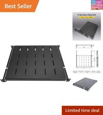 Sliding Rack Server Shelf 1U 19'' 4 Post Rack Mount-Adjustable 15''-22''