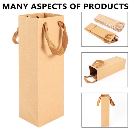 12 Stück solide braune Taschen mit stabilem Seil - 4 Zoll x 4 Zoll x 13,8 Zoll 5338 - Bild 2 von 8