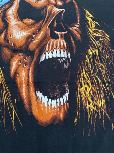 Vintage 80s Raging Mad Biker T Shirt 3D Emblem Size Medium - Picture 3 of 8