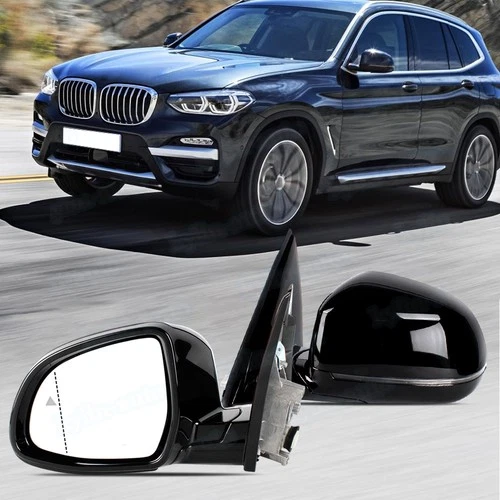 For BMW X3 G01 2018-2021 Left Side Black Painted Blind Spot Line Mirror 5Pin