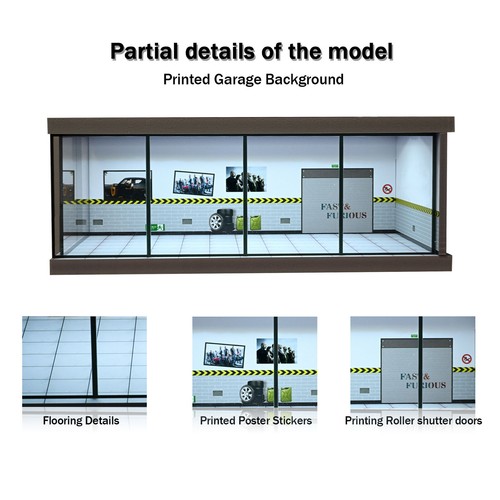 1:43 Diorama Auto Showroom Modell LED Stadt Auto Garage Parkplatz Szene Modell - Bild 33 von 47