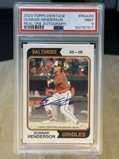 GUNNAR HENDERSON 2023 Topps Heritage Auto #ROA-GH PSA 9