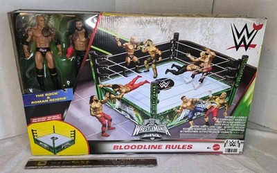 New WWE Mattel Wrestlemania Bloodline Rules RIng Roman Reigns & The Rock