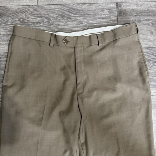Haggar Men Tan Dress Pants Classic Straight-Leg Size 38 in x 29 in - Picture 2 of 15
