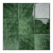 10 Sheet Thicker Peel and Stick Backsplash Tile, 12"x12" 12x12 inches, Green