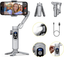 Gimbal Stabilizer for Smartphone, 3-Axis Portable iPhone Gimbal w/OLED Display f