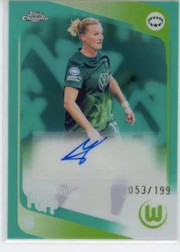 2025-26 Topps Chrome Women's UEFA Alexandra Popp Aqua Auto #53/199