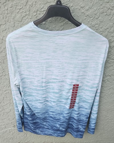 Reel Life Sun Ray Defender UPF 50 Long Sleeve XL Fish Beach Shirt Real Teal Wave - 第 2/10 張圖片