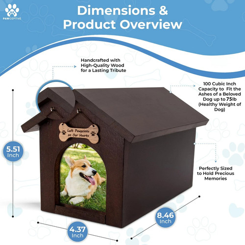 PAWCEPTIVE Hundeurnen für Asche Haustier Erinnerungsbox Andenken mit Foto Display. - Bild 4 von 5