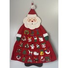 Vintage 90s Red Santa Claus Advent Calendar Christmas Countdown Santa 19x28"