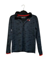Under Armour Boys YXL 1/4 Zip HeatGear Loose Black Camo