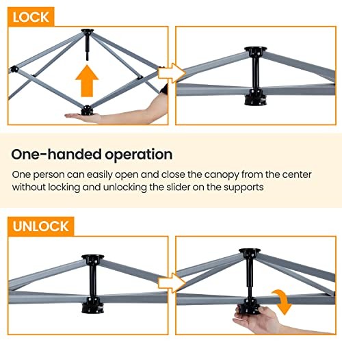 Pop Up Canopy Tent with Backpack, 10x10 Base Portable Easy One Person Setup - Picture 3 of 6