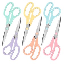 Scissors Set of 6-Pack, 8 Scissors All Purpose Comfort-Grip Handles, Sharp Sc...