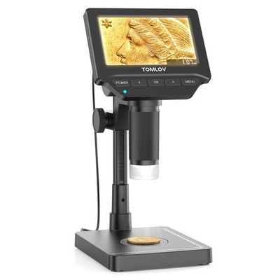 Digital Coin Microscope with Scale - 4.3'' Magnifier for Collectors & Students