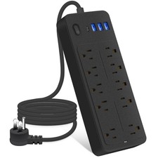 Power Strip Surge Protector 10 AC Outlets 3 USB Ports Type C Port 3.9FT Cable US