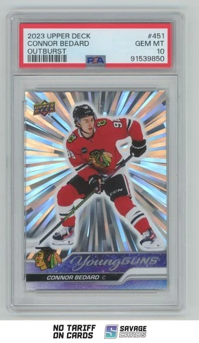 2023-24 Upper Deck Young Guns Outburst Connor Bedard PSA 10 #451 Chicago
