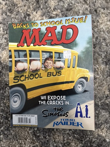 Mad Magazine Issue #410 October 2001 Back to School - The Simpsons, Tomb Raider