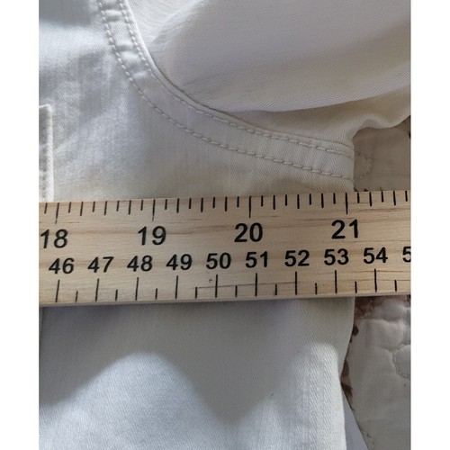 New GAP Utility Chore Jacket Womens Medium Cream Ivory Button Front Long Sleeve - Picture 11 of 12