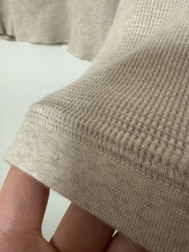 Top Everlane para mujer talla XS Baige Waffle Henley corto térmico playa de gran tamaño - Imagen 4 de 10