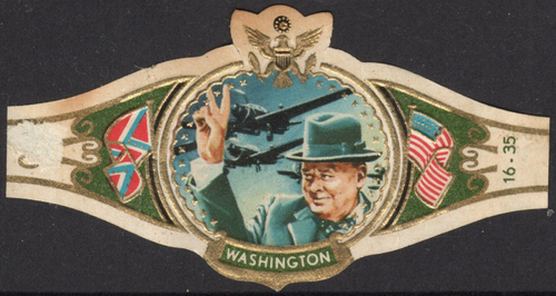 HISTORY of 20th Century Series (16) - 35 CHURCHILL Unused Cigar Band