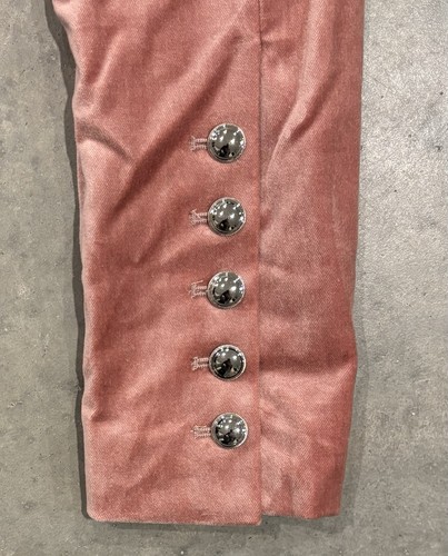 White House Black Market Velvet Pink Blazer One Silver Button Womens Sz 00 WHBM - Picture 5 of 7