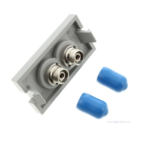 Leviton Gray MOS Duplex FC Fiber Optic Coupling Jack - Picture 3 of 5