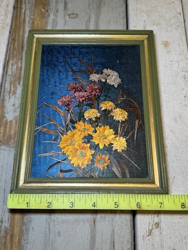 VINTAGE HOLOGRAPHIC FOIL LENTICULAR ILLUSION FRAMED ART FLOWERS MID CENTURY MOD - Picture 14 of 15
