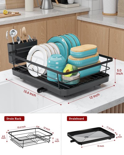 Dish Drying Rack - Stainless Steel Dish Rack with Drainboard for Kitchen Coun... - Picture 2 of 7