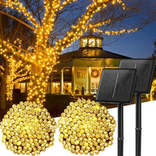 Solar String Lights for outside 2Pack, 2X12M 200 LED Christmas Solar String Ligh