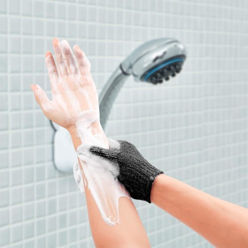 Black Exfoliating Wash Mitts - Luxury Spa Gloves, 10 Pairs for Daily Exfoliation - Afbeelding 7 van 9