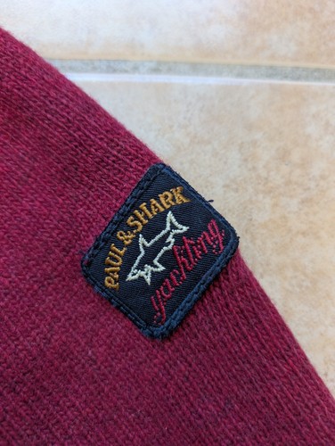 Paul & Shark Men's Crew Neck wool Jumper / Sweater Sz-XL In dark red Authentic - Picture 2 of 9