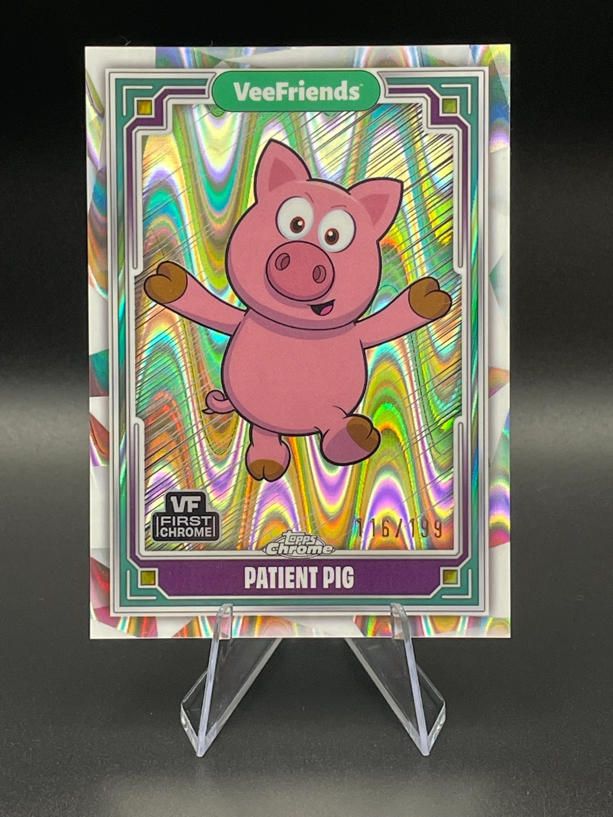 2025 VeeFriends Topps Chrome - Patient Pig Raywave /199