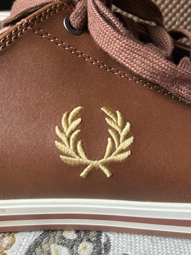 Fred Perry Mens Kingston Leather B7163 Cognac Size 10 US Sneakers Trainers Shoes - Picture 8 of 13