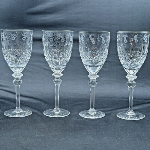 Vintage Rogaska Gallia Crystal Water Wine Glass -9 1/4" H EUC Set of 4 - Picture 6 of 16